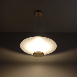 Pendente Led Slice Redondo 3000k 24w Branco e Dourado Spotline - 4