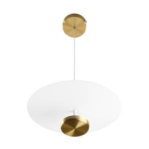 Pendente Led Slice Redondo 3000k 24w Branco e Dourado Spotline