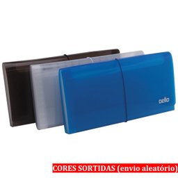 Kit 3 Pastas Sanfonadas Porta Cheques Recibos 12 Divisórias e Elástico Dello Cores Sortidas - 3