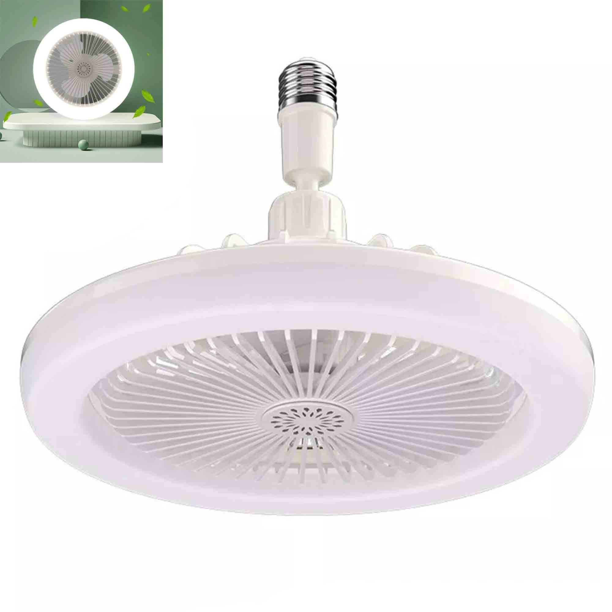 Ventilador Lâmpada de Teto Led Ajustável Controle Aromaterapia Apartamento Sala de Estar Branco Frio