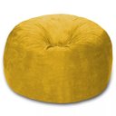 Ver imagem 1 de Puff Redondo 80x20 em Suede Amarelo com Enchimento