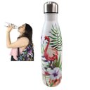 Ver imagem 7 de Garrafa Termica Estampada Flores Flamingo 500ml Inox Floral Florido Conserva Agua Gelada Suco Cha Ac