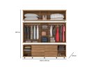 Ver imagem 3 de Roupeiro / Guarda Roupas CHAN Triplex Casal Com Sistema Ele / Ela Cabideiro em Alumínio Cor Nature/