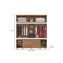 Ver imagem 3 de Roupeiro / Guarda Roupas CHAN Triplex Casal Com Sistema Ele / Ela Cabideiro em Alumínio Cor Nature/