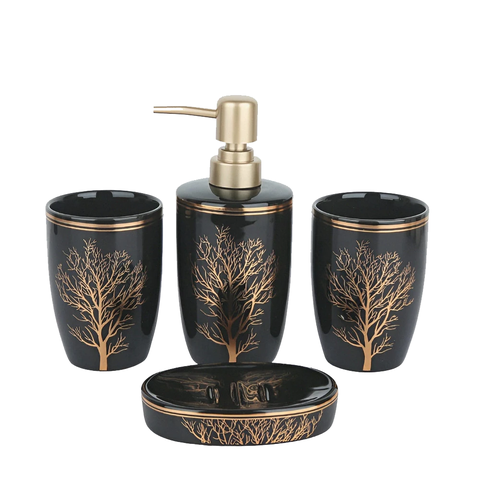 Conjunto 4 Pçs para Banheiro Lavabo Luxuoso Premuim Moderno