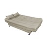 Sofá Cama Com Pés De Alumínio Salomé Veludo Light Bege - 4