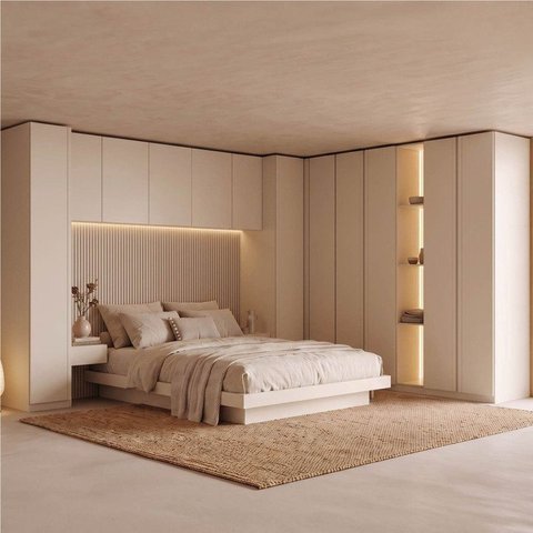 Guarda Roupa Planejado Canto Linear 12 Portas 9 Peças Samambaia CabeCasa MadeiraOriginals Off White