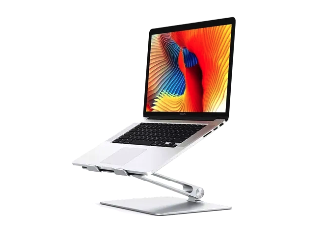 Suporte De Alumínio Notebook Macbook Ajustável 11" a 17" Prata Kingo M2