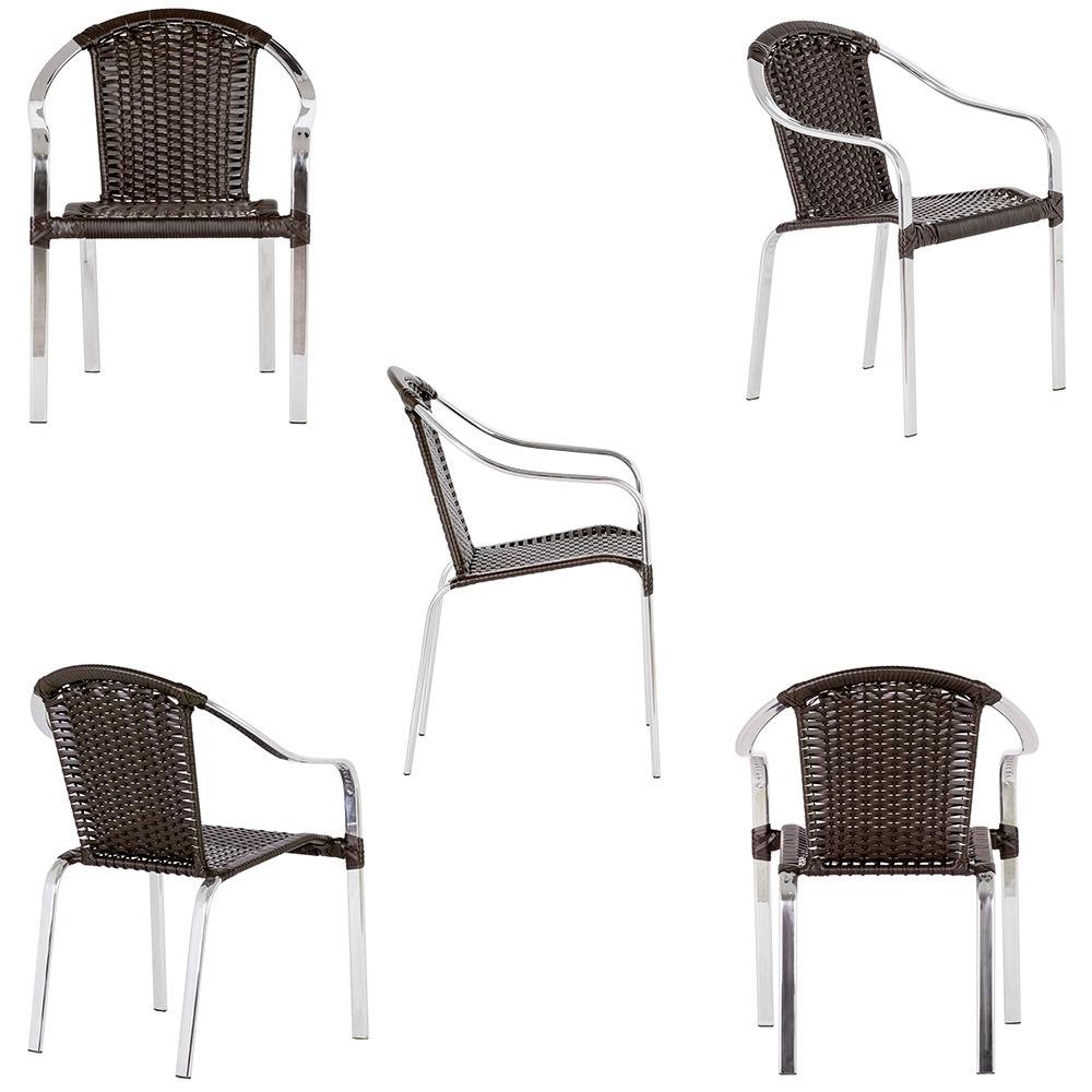 Conjunto de 5 cadeiras de area em aluminio e fibra sintetica Tóquio mais 1 base de mesa - 6