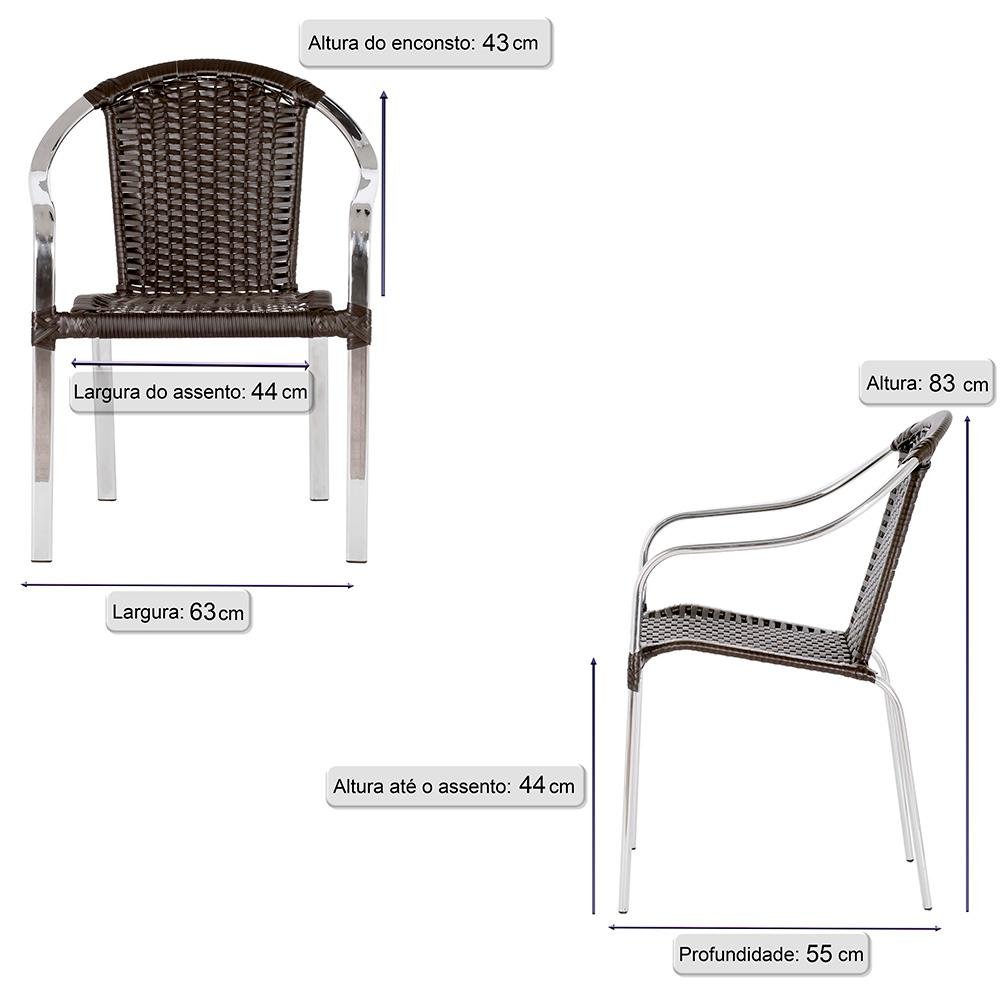 Conjunto de 5 cadeiras de area em aluminio e fibra sintetica Tóquio mais 1 base de mesa - 2