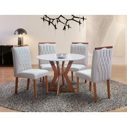 Sala de Jantar Maciça 4 Cadeiras 1x1 Ibiza Art Salas - 1