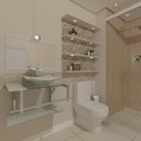 Ver imagem 2 de Gabinete de Vidro 90cm Inox com Cuba Quadrada