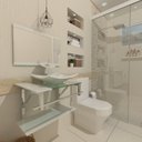 Ver imagem 1 de Gabinete de Vidro 90cm Inox com Cuba Quadrada