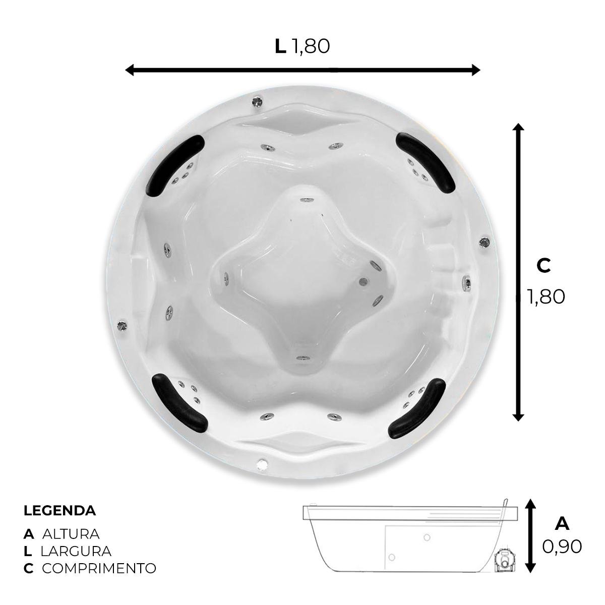 Spa Redondo Palmares Completo com Hidro em Acrílico - 2
