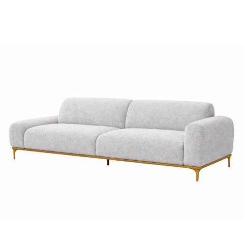 Sofá Unne 3 Lugares 230cm Terminal Direito Boucle Cinza - Sallar Home