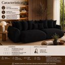 Ver imagem 7 de Sofá Retrátil 4 Lugares Veludo Armani 2,50 Mts Preto