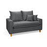 Sofa Living com Bau Multiuso 2 Lugares Suede Pes em Madeira: Cinza - 1