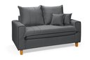 Ver imagem 1 de Sofa Living com Bau Multiuso 2 Lugares Suede Pes em Madeira: Cinza
