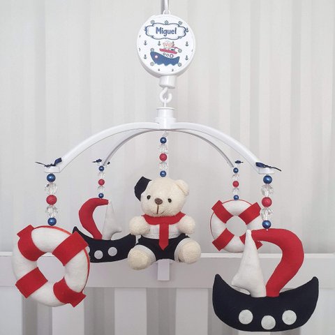 Mobile para Berço Musical Giratório Marinheiro