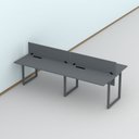 Ver imagem 6 de Plataforma Dupla Escrivaninha Tub Corporativa Light 4 Lugares 220cm Industrial Grafito Cinza