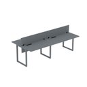 Ver imagem 3 de Plataforma Dupla Escrivaninha Tub Corporativa Light 4 Lugares 220cm Industrial Grafito Cinza