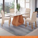 Ver imagem 7 de Sala de Jantar 130x80cm Tampo Mdf/vidro 4 Cadeira Cimol Agata Cimol Cinamomo/off/mad/nude