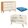 Berço Americano Off White com Cômoda Infantil Retro Gold Freijó Off White Eco Wood e Colchão - Matic - 1
