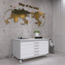 Ver imagem 1 de Mapoteca Mont 5 Gavetas 71,3cm x 120,4cm Aço Cinza/Branco