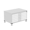 Ver imagem 2 de Mapoteca Mont 5 Gavetas 71,3cm x 120,4cm Aço Cinza/Branco
