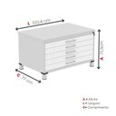 Ver imagem 3 de Mapoteca Mont 5 Gavetas 71,3cm x 120,4cm Aço Cinza/Branco