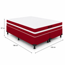 Ver imagem 5 de Cama Box Queen Zeus (Colchao + Base) 158x198 Molas Ensacadas Vermelho Bacetto