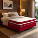 Ver imagem 4 de Cama Box Queen Zeus (Colchao + Base) 158x198 Molas Ensacadas Vermelho Bacetto