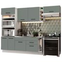 Ver imagem 3 de Armário de Cozinha Completa 290cm Branco/Cinza Agata Madesa 02