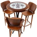 Ver imagem 1 de Conjunto Mesa Madeira Azulejo 60cm - Bistrô Fixa 98cm + 3 Banquetas 73 - Natural - More Wine