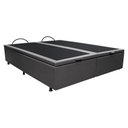 Ver imagem 1 de Base Box Baú para Cama Casal Queen 158x198cm Bipartido Liz S05 Sintético Cinza - Mpozenato