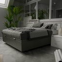 Ver imagem 2 de Base Box Baú para Cama Casal Queen 158x198cm Bipartido Liz S05 Sintético Cinza - Mpozenato