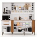 Ver imagem 3 de Cozinha Compacta 6 Portas 2 Gavetas com 5 Prateleiras Nichos para Garrafas e Corrediças Telescópicas