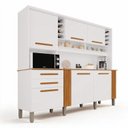 Ver imagem 4 de Cozinha Compacta 6 Portas 2 Gavetas com 5 Prateleiras Nichos para Garrafas e Corrediças Telescópicas