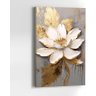 Quadro Decorativo para Sala Quarto Hall Grande Flor Dourada Elegante Floral em Canvas - 1
