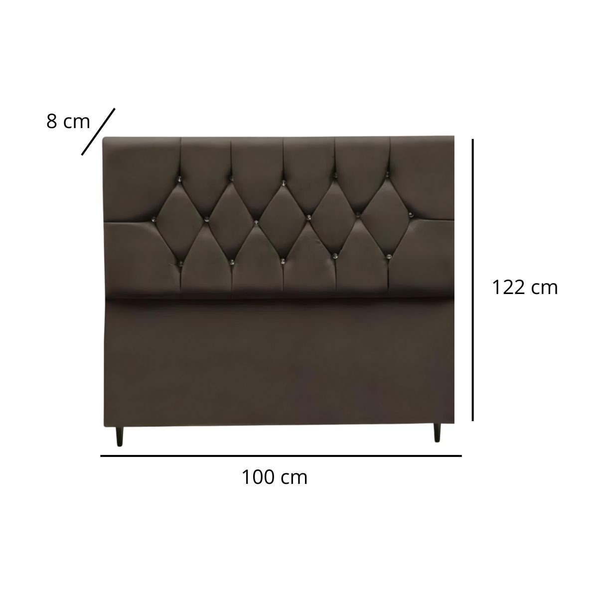 Cabeceira Cama Box Estofada Solteirão 100 Cm Suede Isabela:marrom - 3