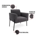 Ver imagem 4 de Namoradeira e 2 Poltronas Pé Ferro Preto Marisa Bouclê Grafite D03 - D’Rossi
