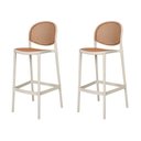 Ver imagem 1 de Kit 2 Banquetas Positano Fratini 108 Cm (altura) Polipropileno Nude Tramas Bege Simulando Rattan