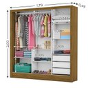 Ver imagem 5 de Guarda-Roupa Casal 3 Portas com Espelho Santiago Plus Espresso Móveis Marrom/Cinamomo Off White