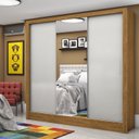 Ver imagem 1 de Guarda-Roupa Casal 3 Portas com Espelho Santiago Plus Espresso Móveis Marrom/Cinamomo Off White