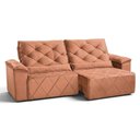 Ver imagem 2 de Sofá com Chaise Sirius 2 Lugares Retrátil e Reclinável 290cm Terracota