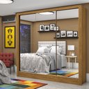 Ver imagem 1 de Guarda-roupa Casal 3 Portas com Espelho Santiago Premium Espresso Móveis