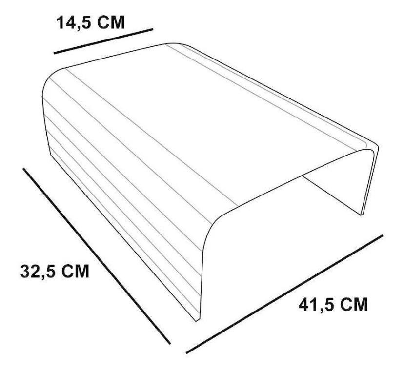 Kit 03un Esteiras Bandeja Reta Flexivel Para Braço Sofá Bege - 5