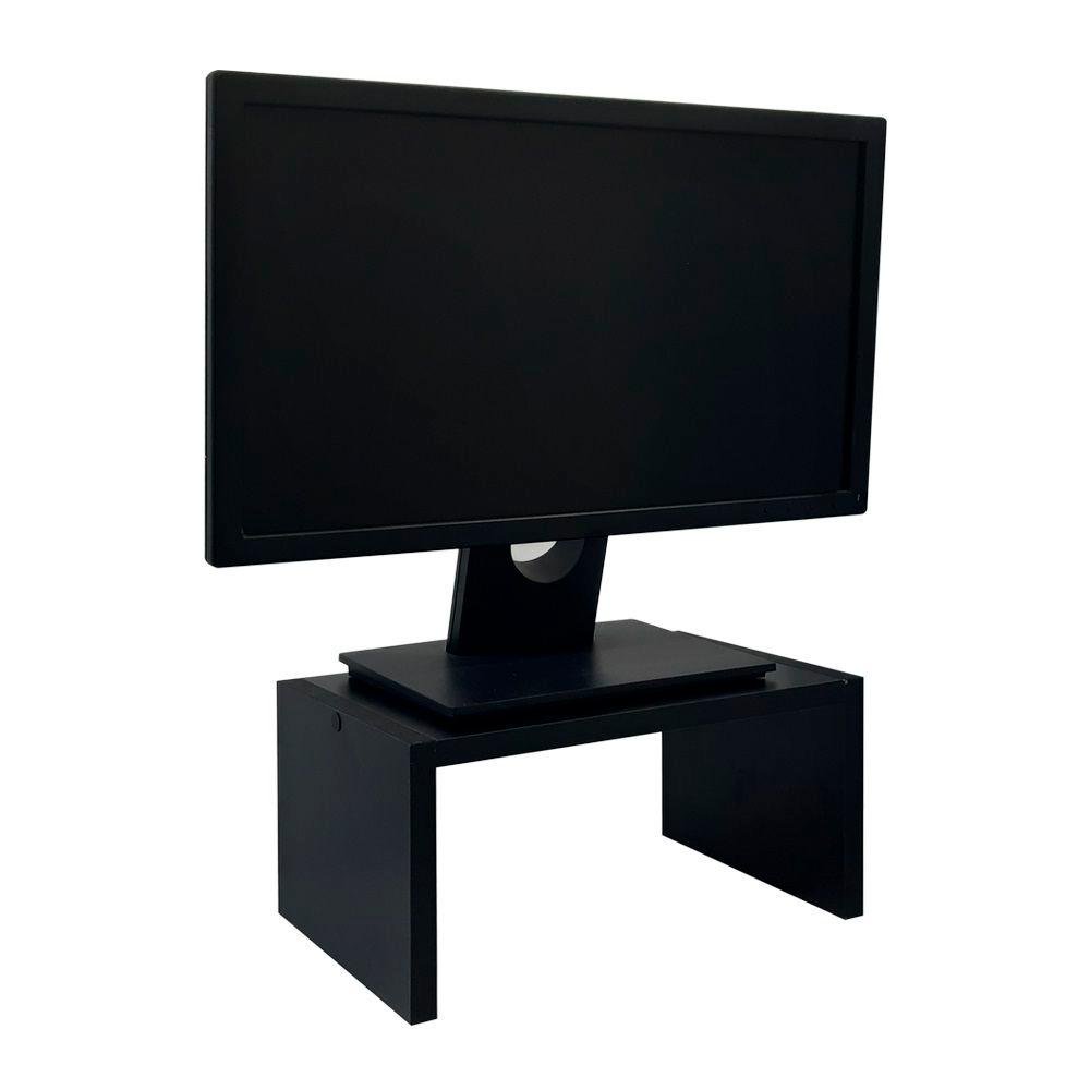 Base para Monitor Suporte de Mesa Madeira Preto - 2