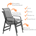 Ver imagem 2 de Cadeira Reforçada com Tela Sling – Ideal para Momentos De lazer em casa