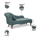Ver imagem 3 de Divã Recamier Pés Retrô Medelin 150cm Linho Azul E03 - D’Rossi